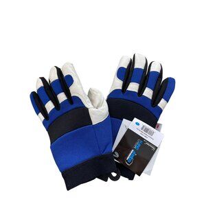 Hand Armour Premium Pigskin Mechanic Glove Large Colorblock Blue White Work NEW